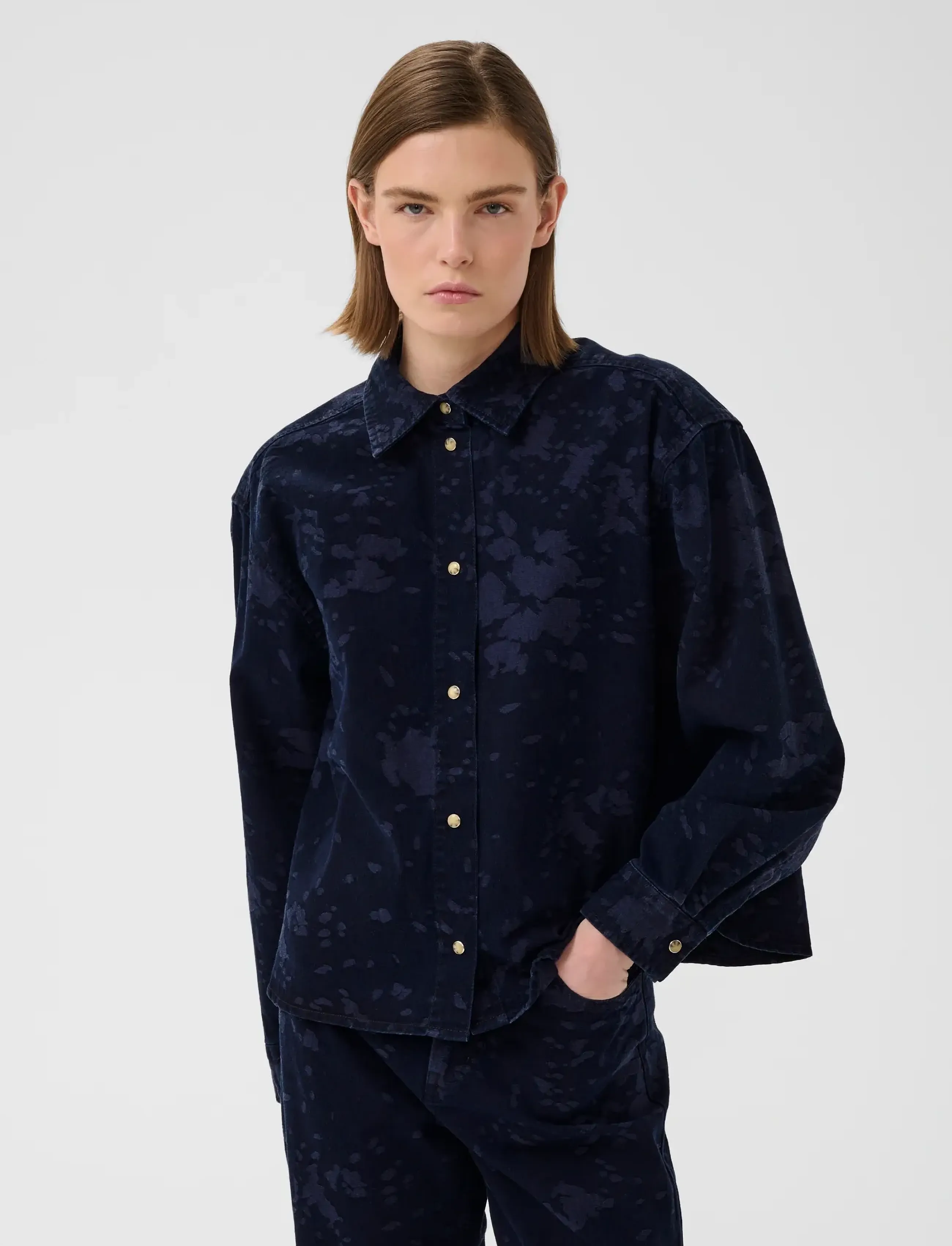 InWear - GILDAIW SHIRT - denimskjorter - flower denim jacquard - 4