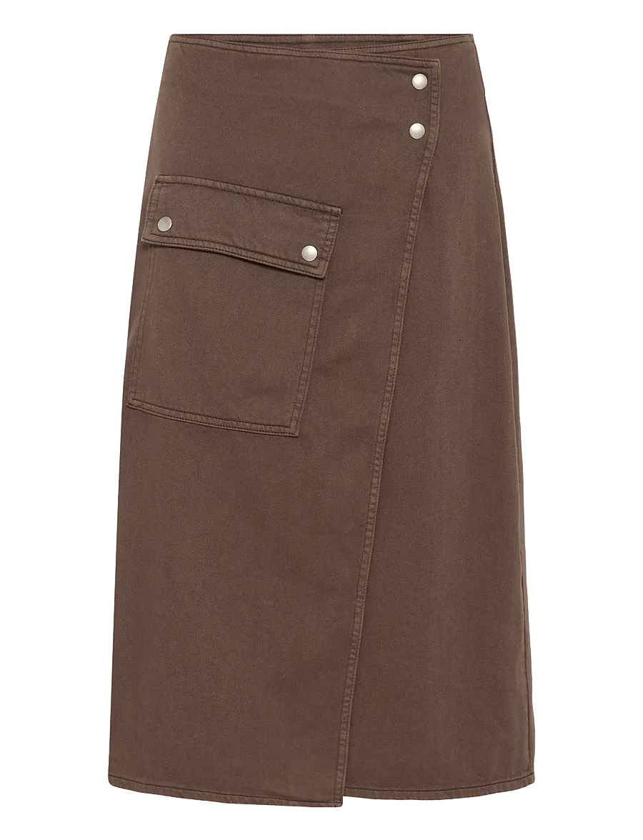 InWear - GLADYSIW DENIM WRAP SKIRT - slå-om-nederdele - coffee quartz - 1