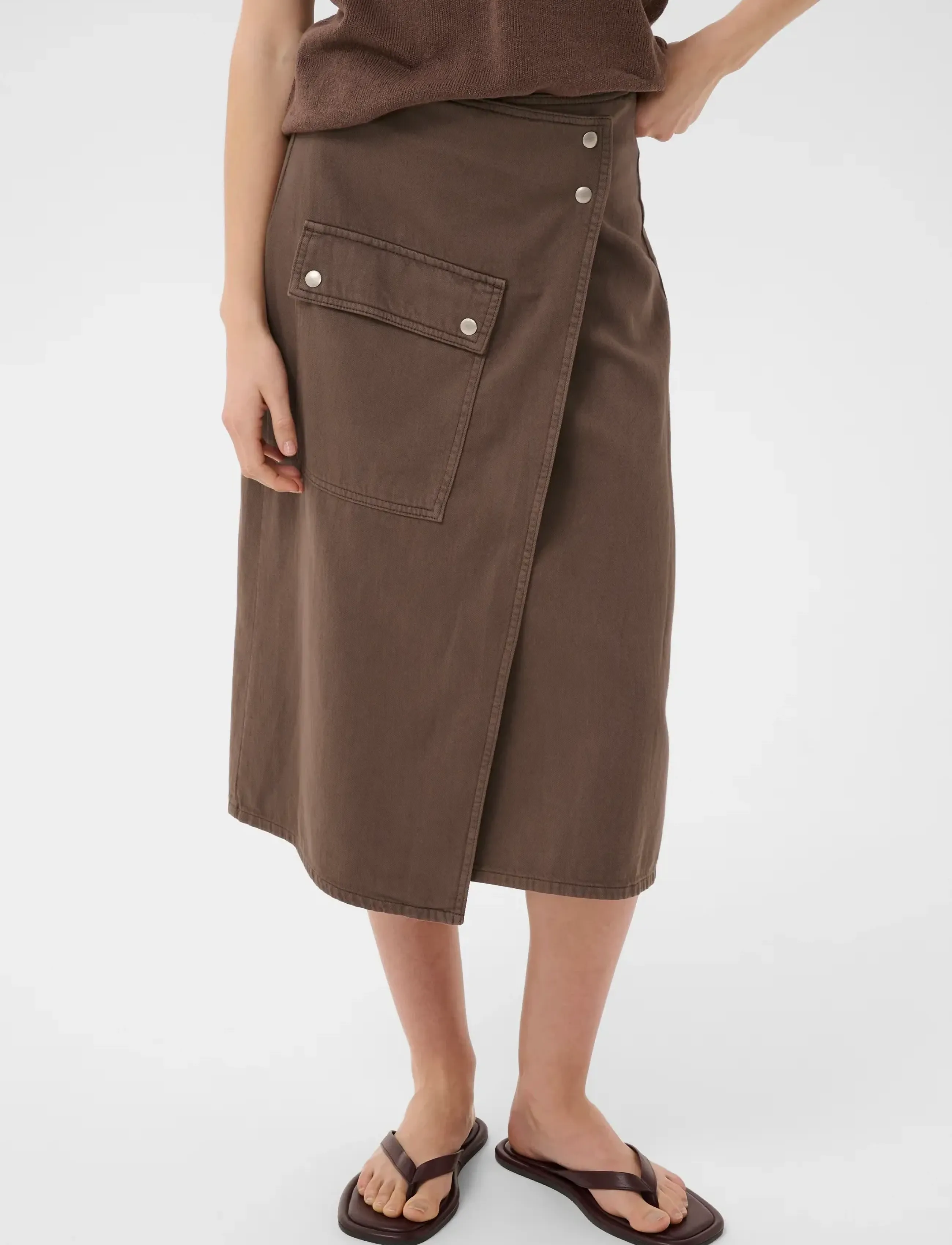 InWear - GLADYSIW DENIM WRAP SKIRT - slå-om-nederdele - coffee quartz - 4