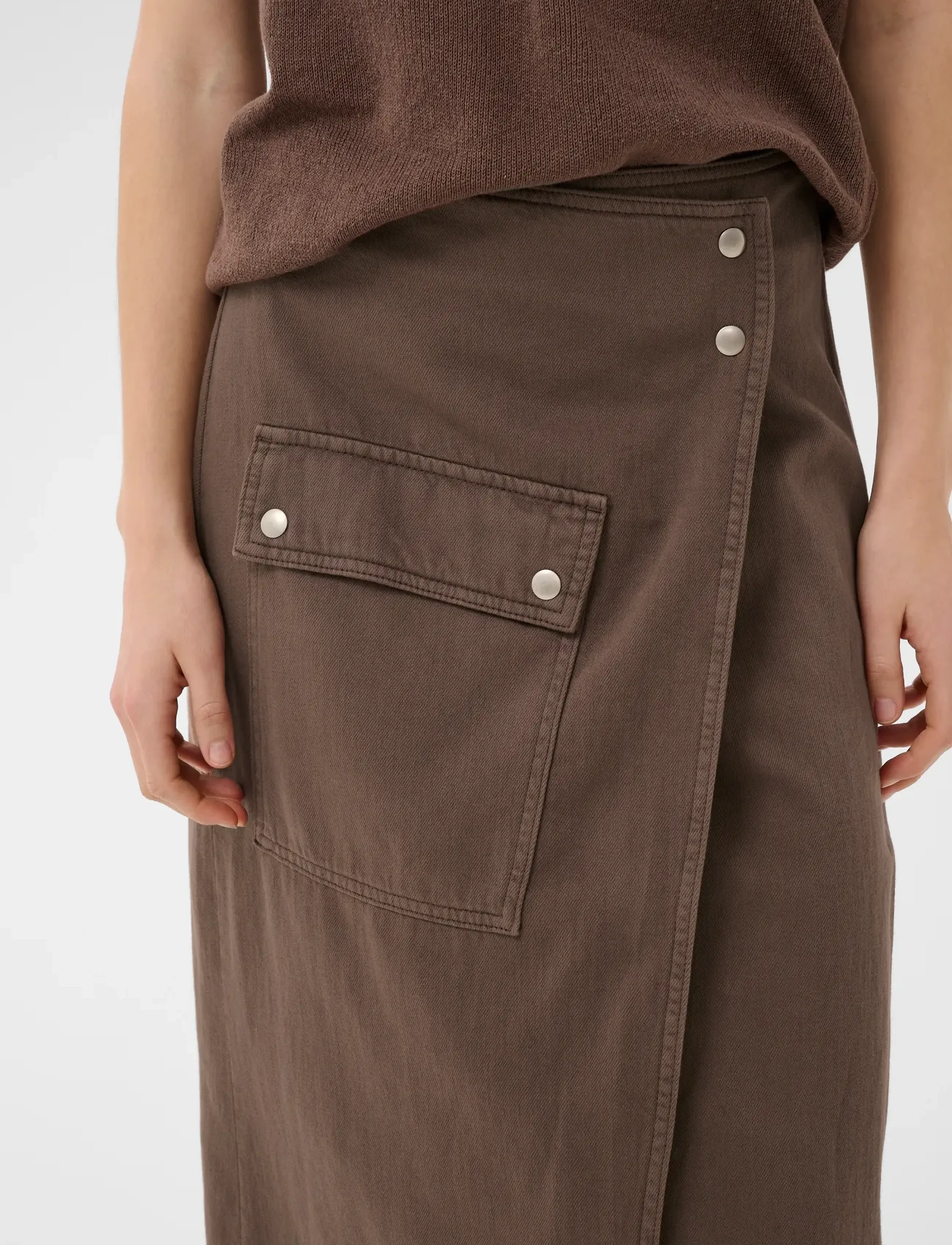 InWear - GLADYSIW DENIM WRAP SKIRT - slå-om-nederdele - coffee quartz - 5