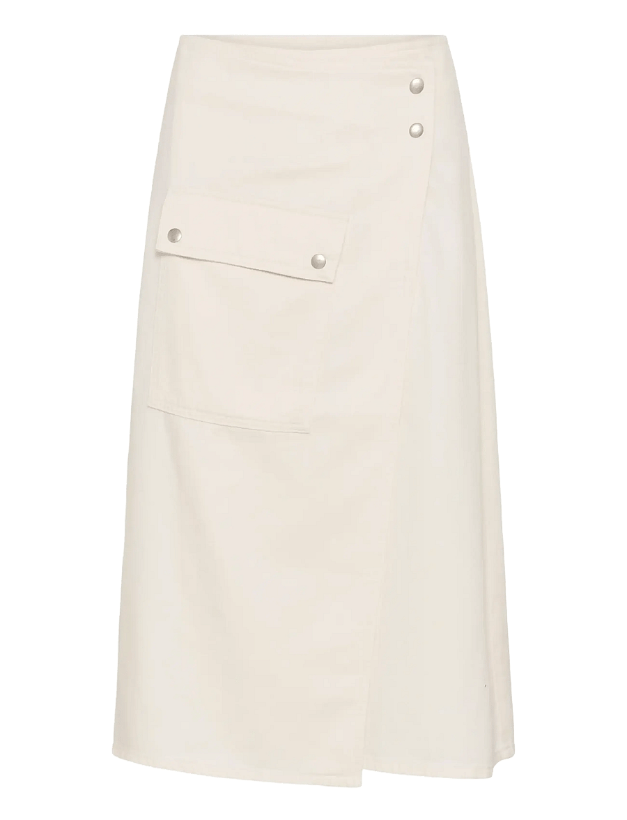 InWear - GLADYSIW DENIM WRAP SKIRT - jupes portefeuille - ecru melange - 1