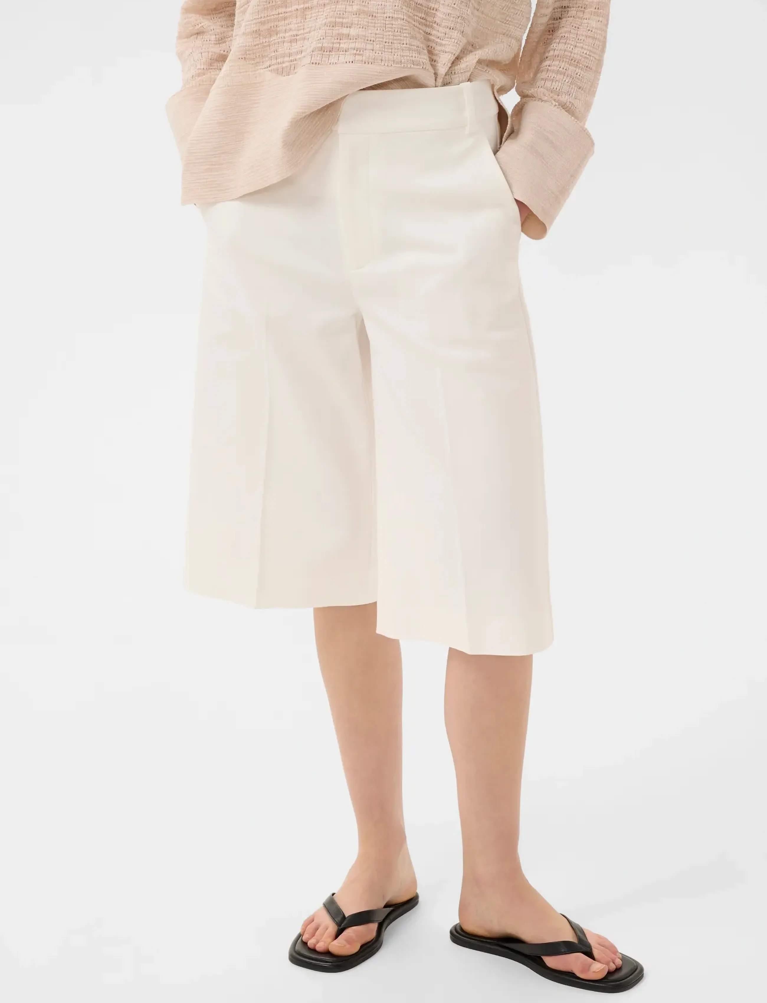 InWear Zellaiw Longline Shorts, Kvinder, Longline Shorts, Hvid, Str: 34