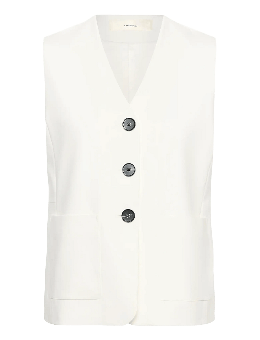 InWear - ZELLAIW HIP WAISTCOAT - westen - whisper white - 1