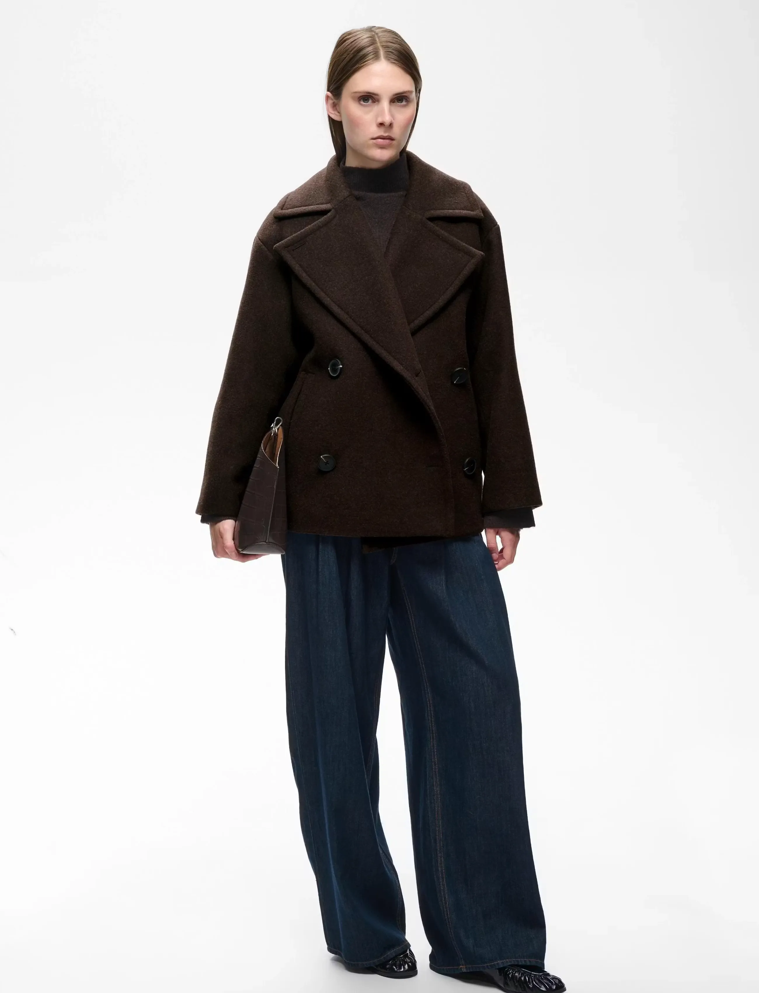 InWear ZORAHIW SHORT DB COAT - Modetrends - CHOCOLATE BROWN / brown