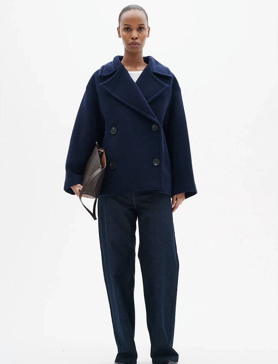 InWear - ZORAHIW SHORT DB COAT - winter jackets - marine blue - 0