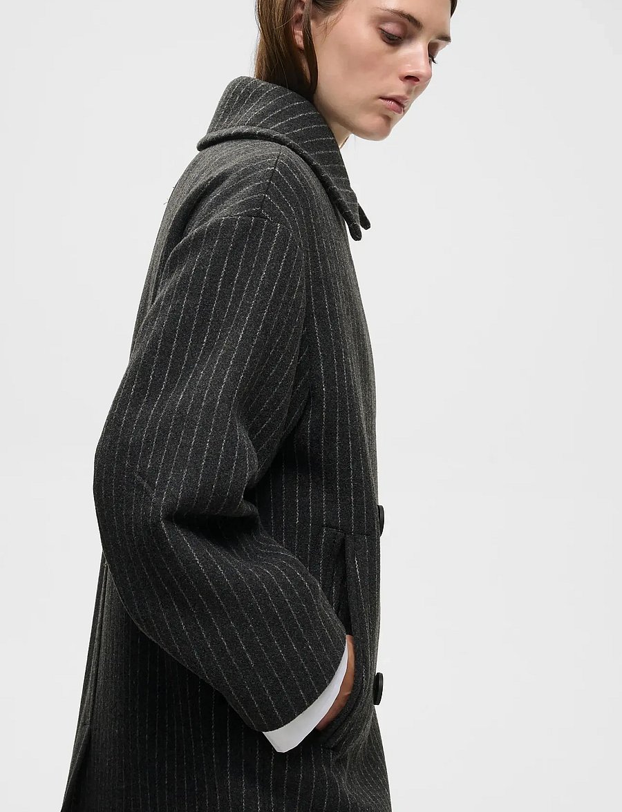 InWear - ZORAHIW DB COAT PINSTRIPED - dark grey melange pinstripe - 5