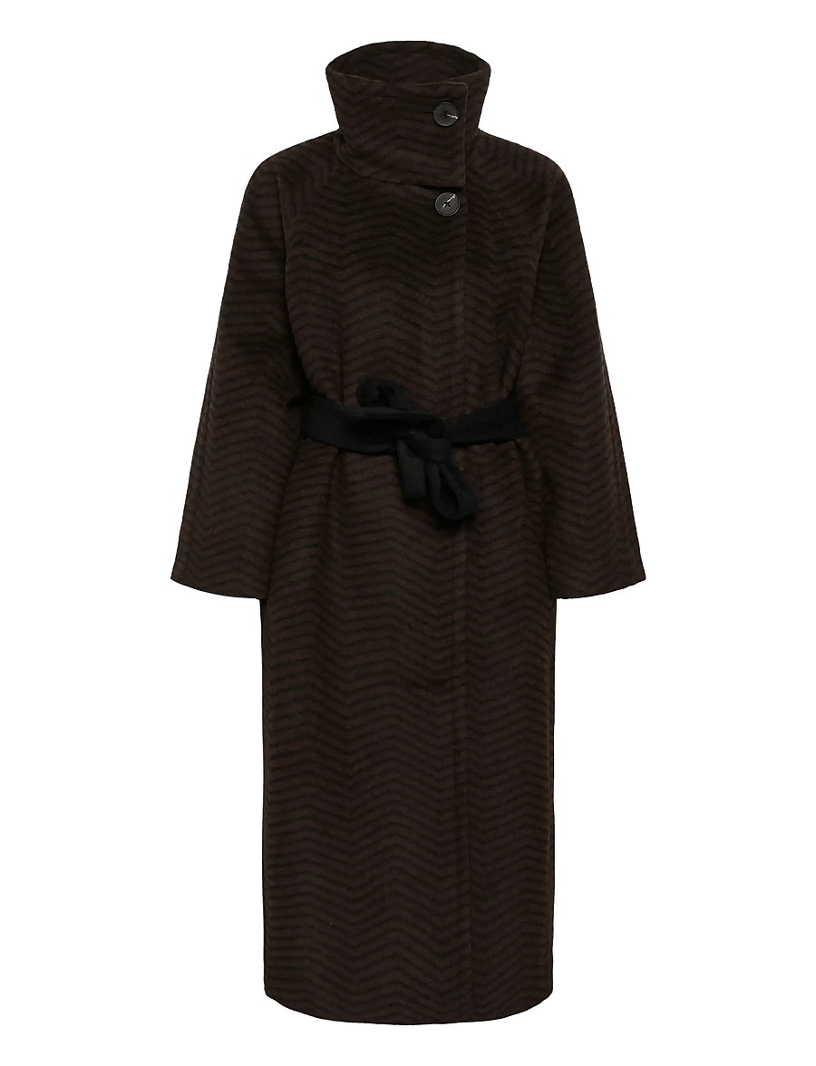 InWear - ZASCHAIW COLLAR COAT - black / brown herringbone - 1