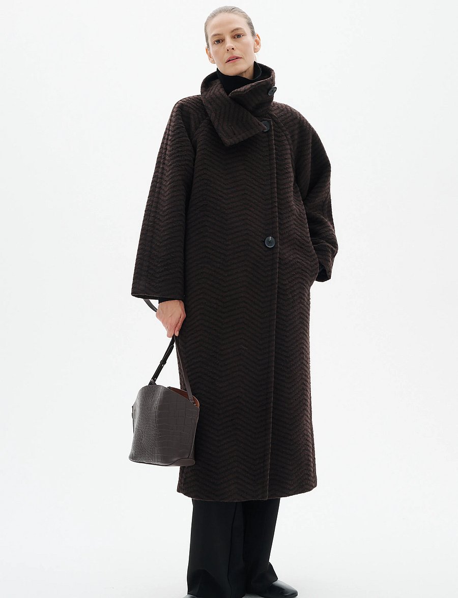 InWear - ZASCHAIW COLLAR COAT - black / brown herringbone - 0