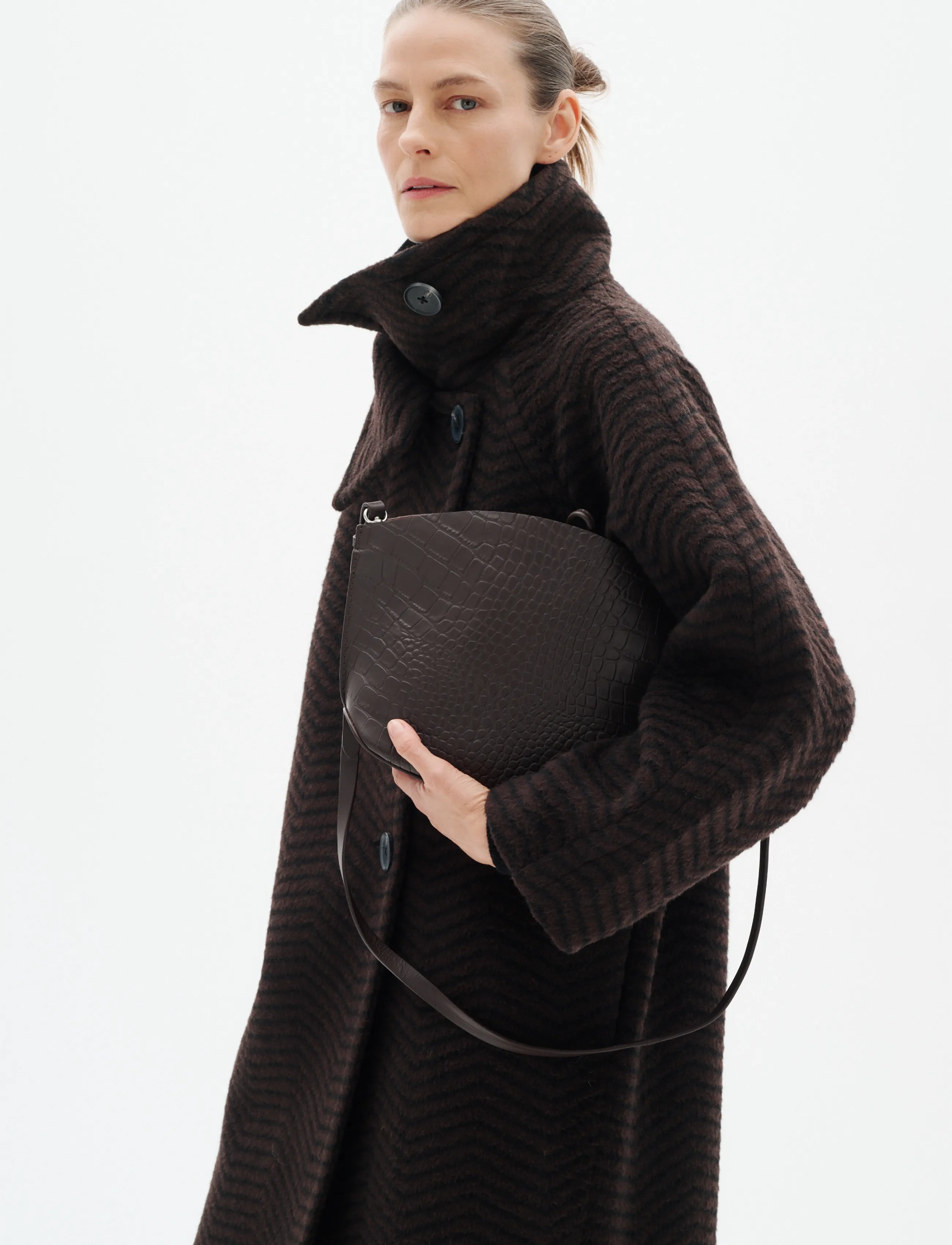 InWear - ZASCHAIW COLLAR COAT - black / brown herringbone - 3