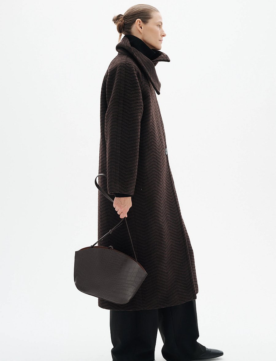 InWear - ZASCHAIW COLLAR COAT - black / brown herringbone - 4