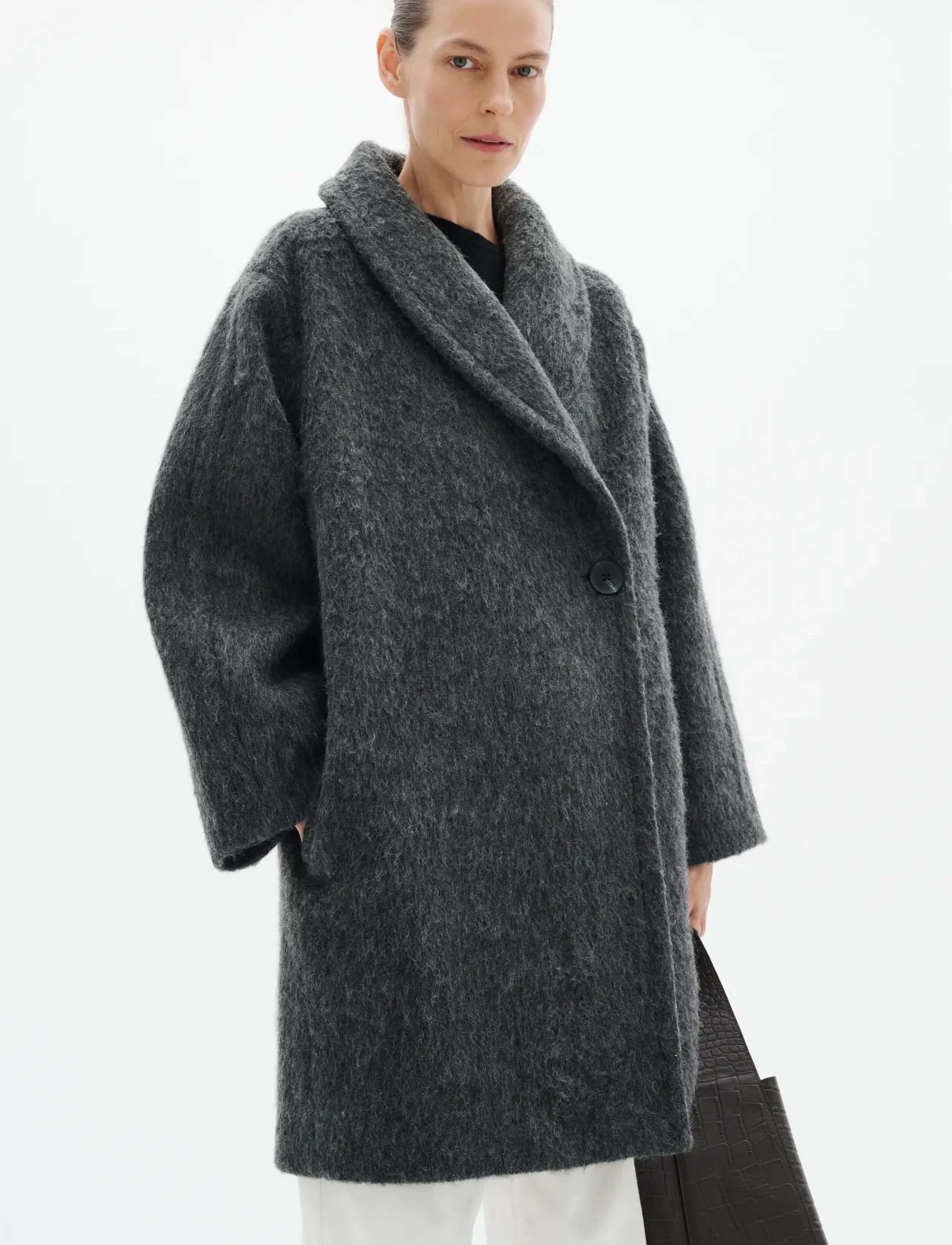 InWear ZUZIEIW COCOON COAT - Tänavastiil - DARK GREY MELANGE / grey