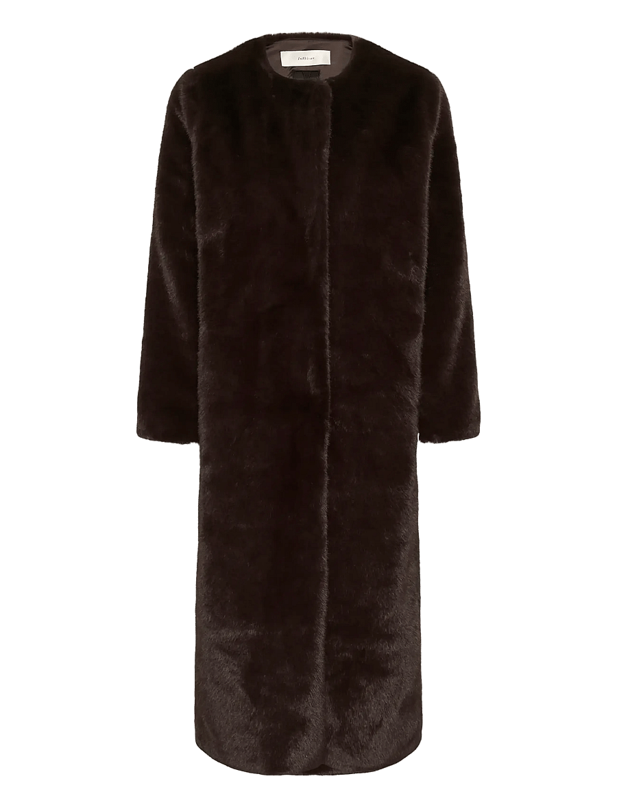InWear - ZABELLEIW LONG COAT - fuskpäls - chocolate brown - 1