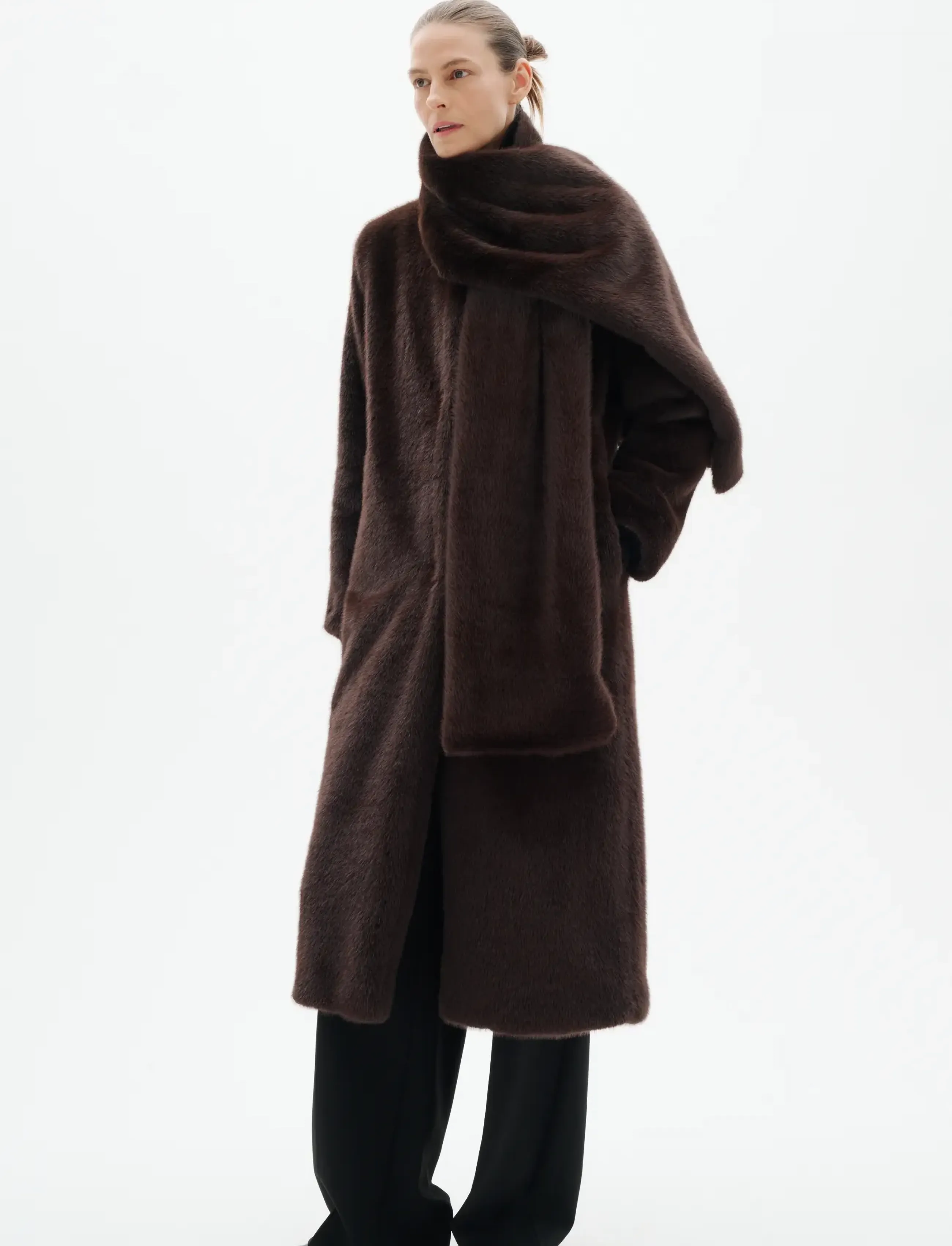 InWear - ZABELLEIW LONG COAT - fuskpäls - chocolate brown - 3