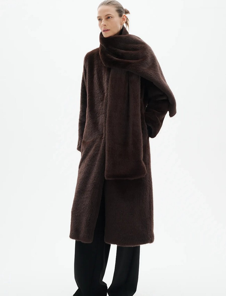 InWear - ZABELLEIW LONG COAT - fuskpäls - chocolate brown - 3