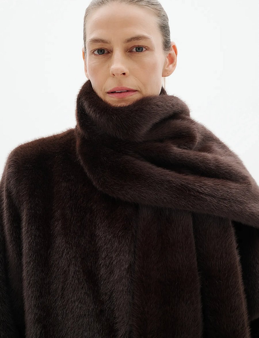 InWear - ZABELLEIW LONG COAT - fuskpäls - chocolate brown - 4