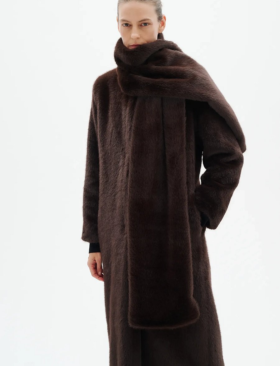 InWear - ZABELLEIW LONG COAT - fuskpäls - chocolate brown - 5