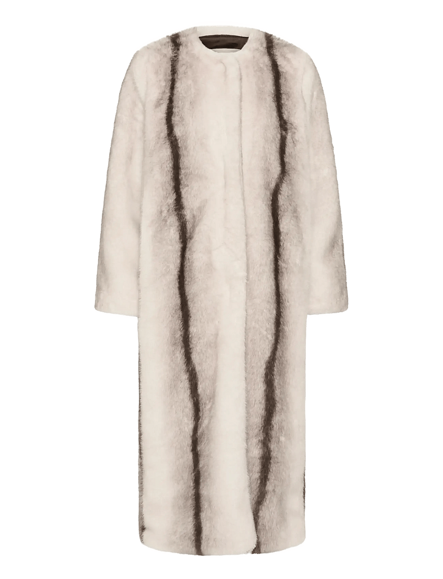 InWear - ZABELLEIW LONG COAT - faux fur jakker - faux fur stripe - 1