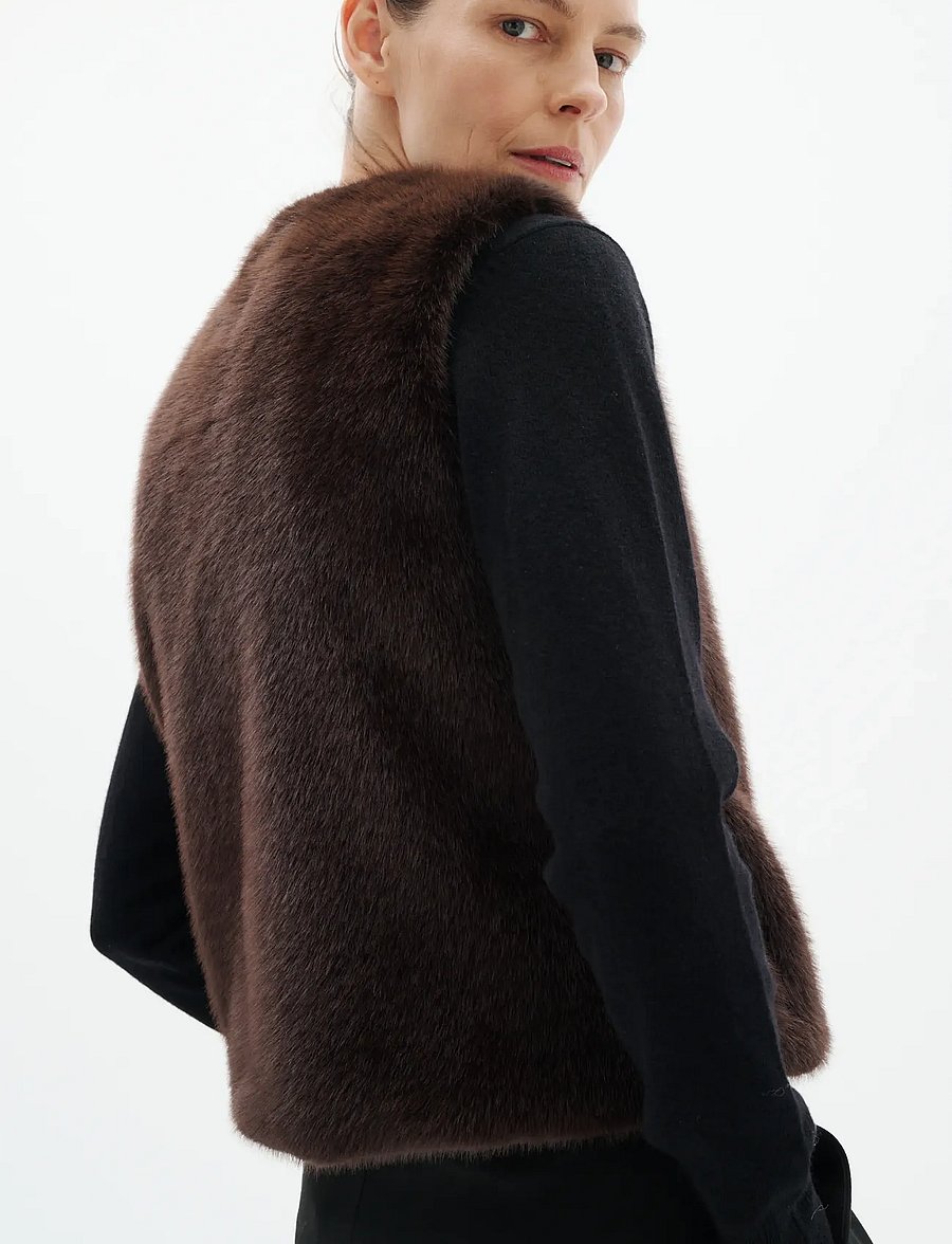 InWear - ZABELLEIW WAISTCOAT - fleece- och teddyvästar - chocolate brown - 3