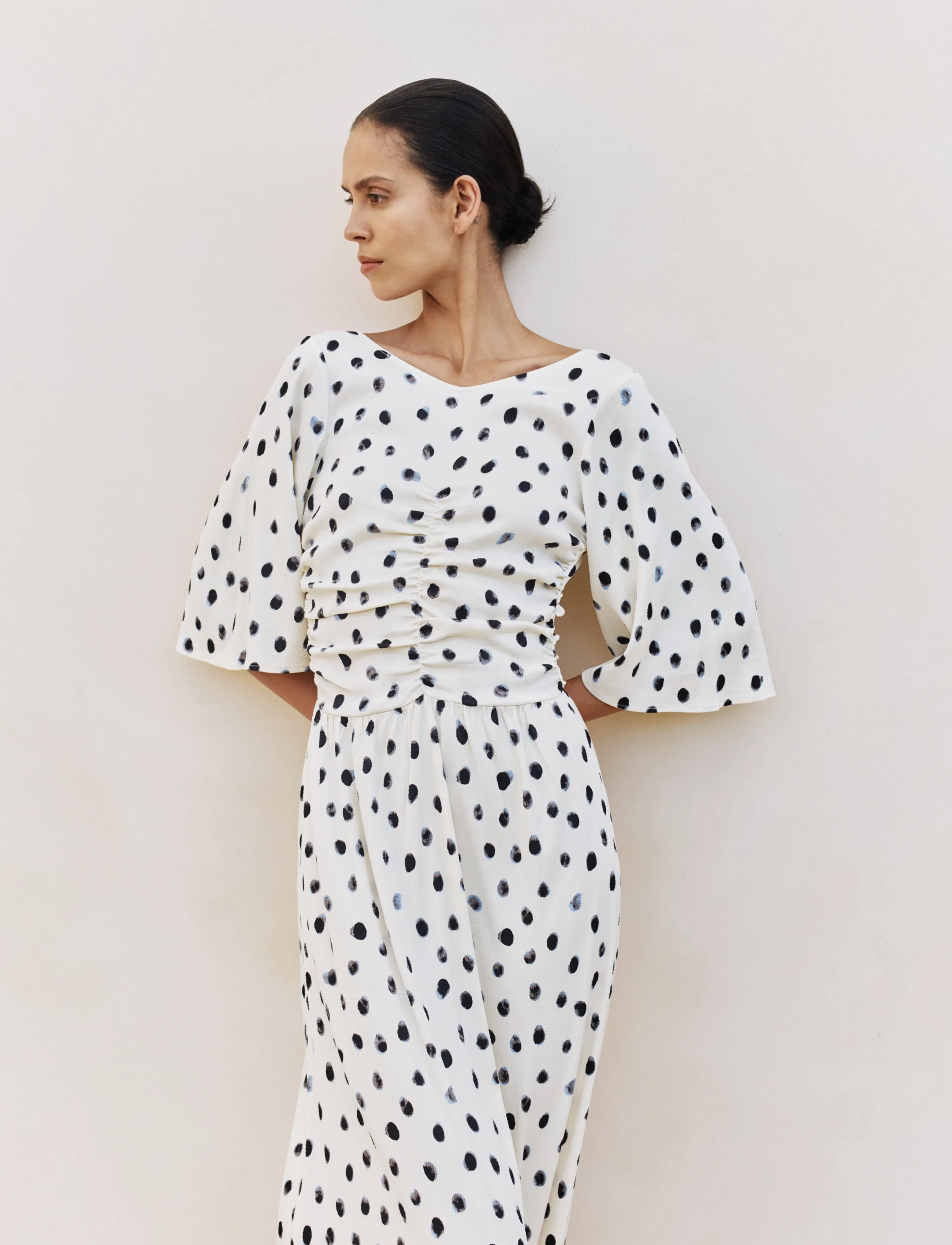 InWear HENRIIW DRESS - Kjoler - VANILLA BRUSH DOT / cream