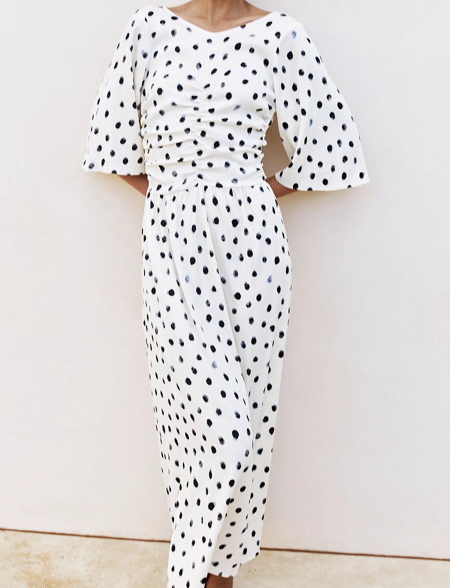 InWear - HENRIIW DRESS - midikleider - vanilla brush dot - 3