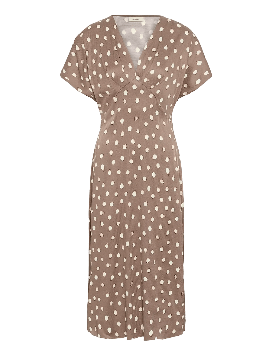 InWear - HENRIIW FITTED DRESS - midikleidid - brown brush dot - 1