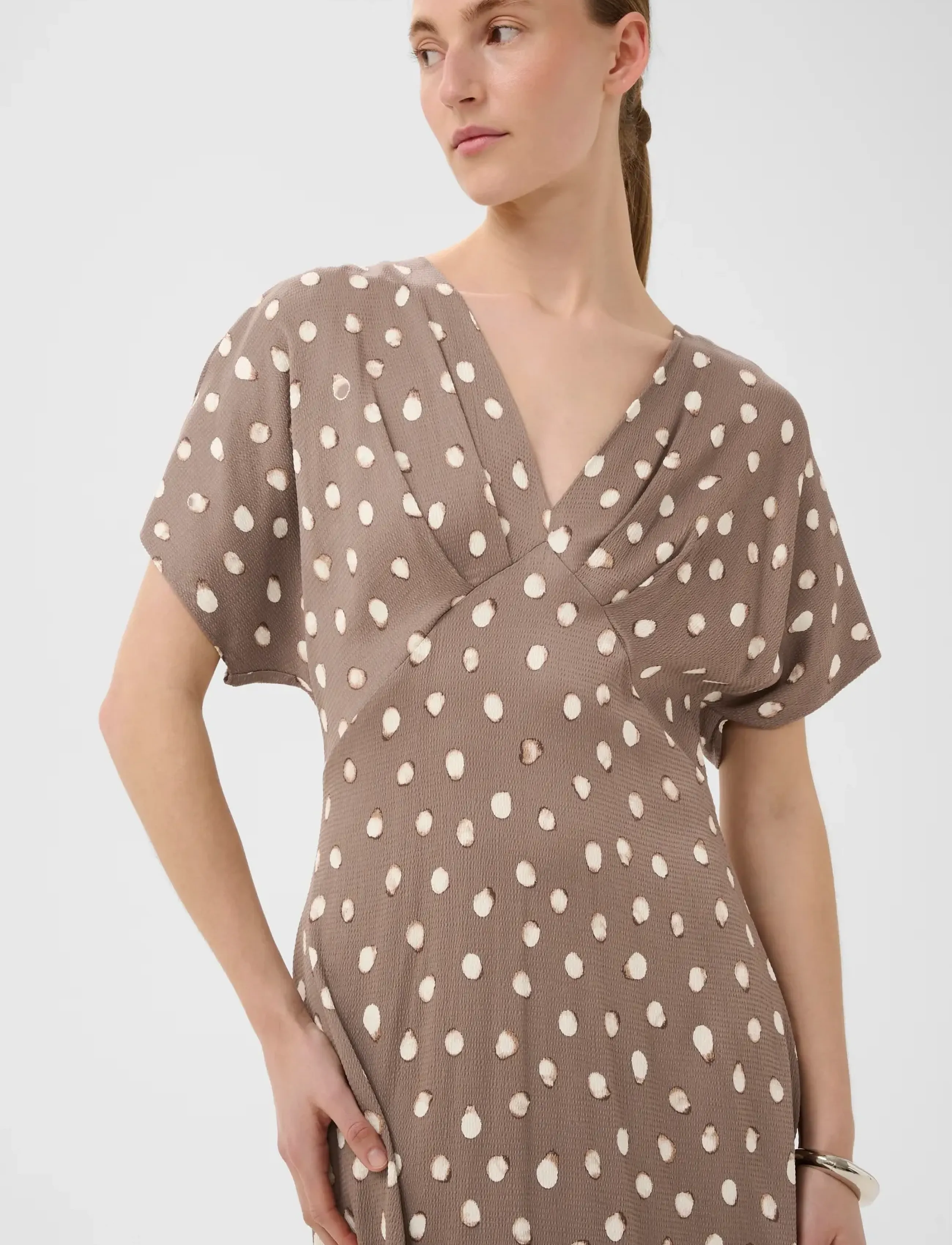InWear - HENRIIW FITTED DRESS - midikleidid - brown brush dot - 4