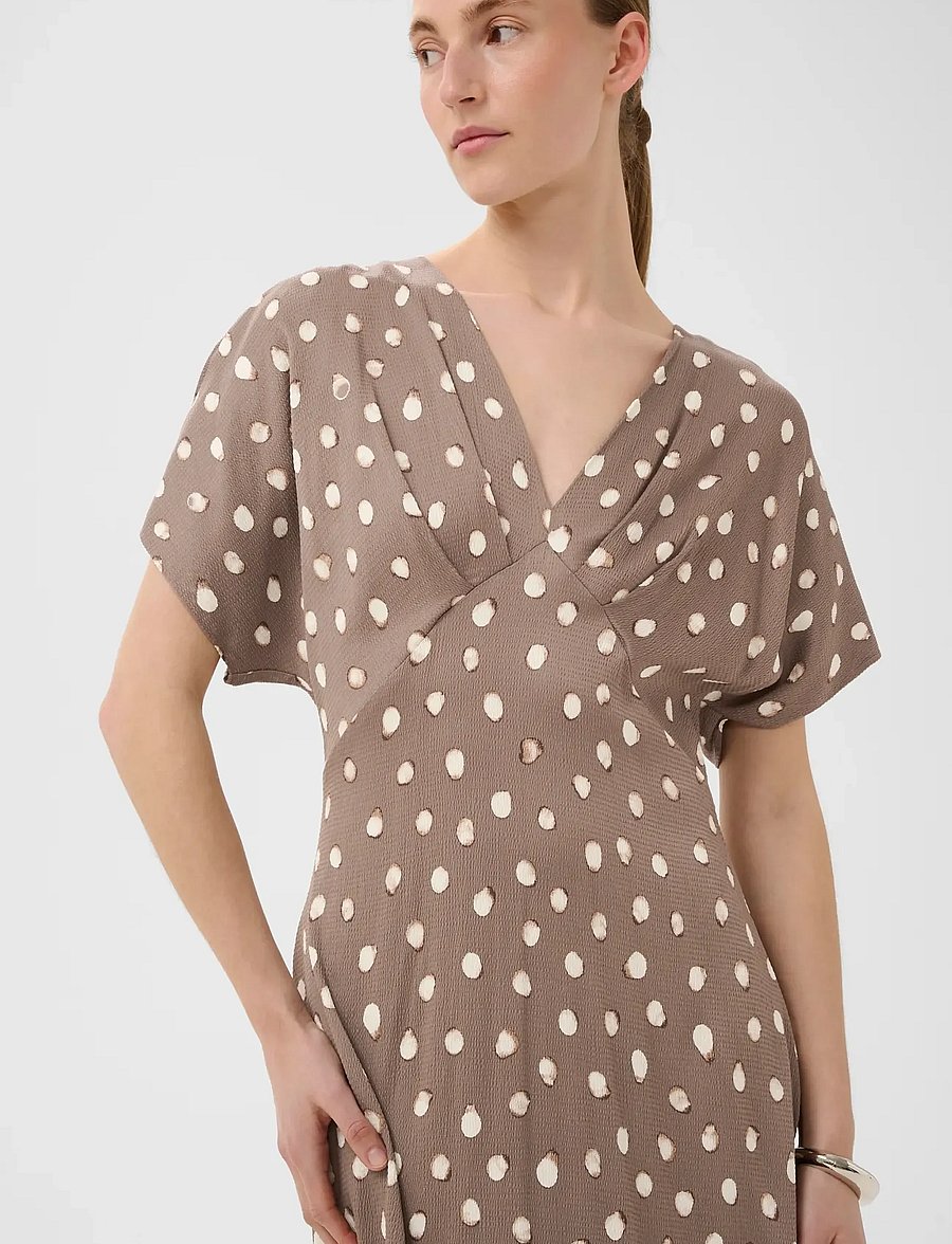 InWear - HENRIIW FITTED DRESS - midikleidid - brown brush dot - 4