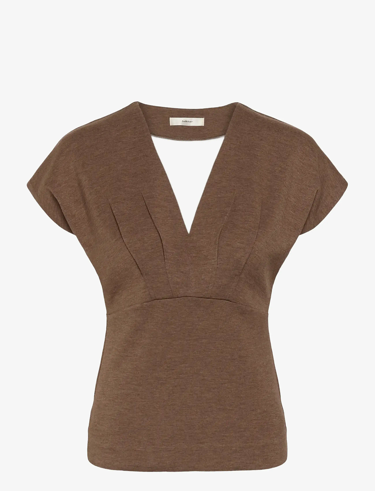 InWear - FARIIW VINCENTIW MEL BLOUSE - kortærmede bluser - coffee quartz melange - 1