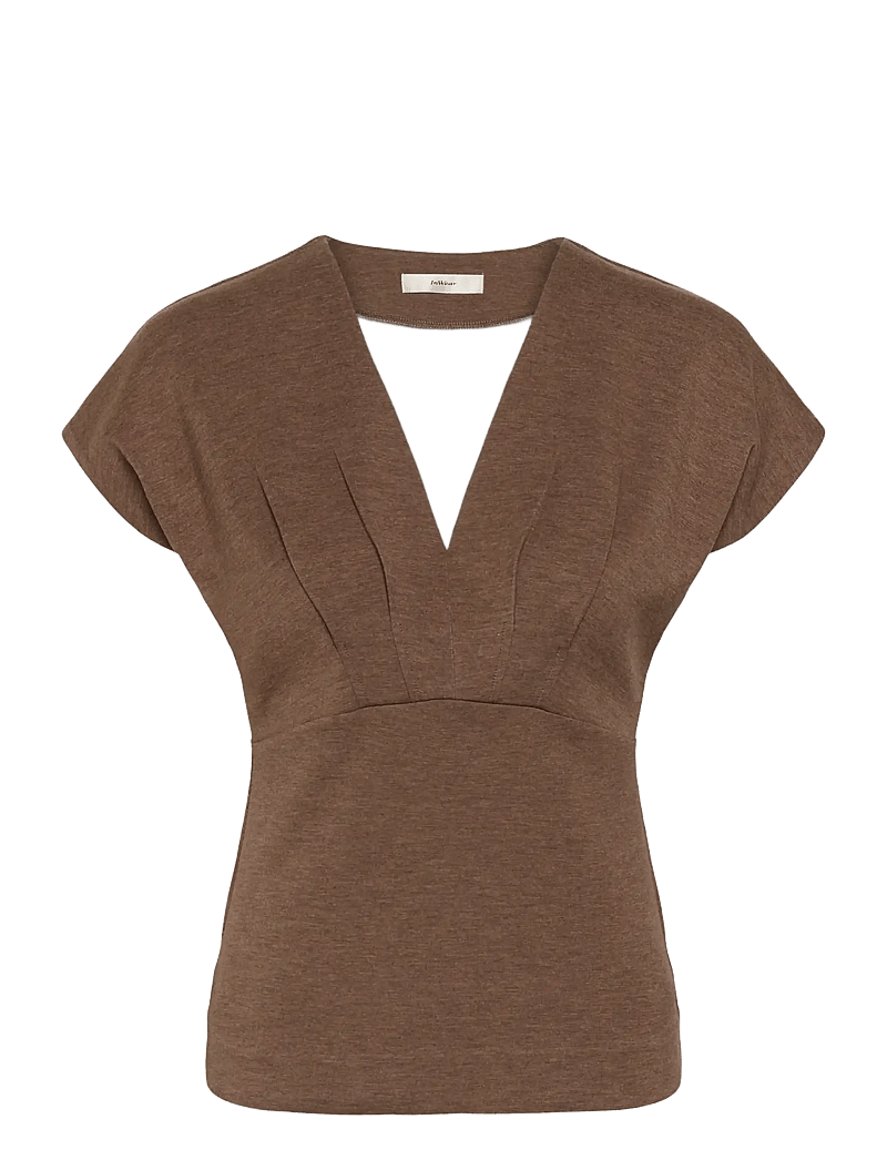 InWear - FARIIW VINCENTIW MEL BLOUSE - kortærmede bluser - coffee quartz melange - 1