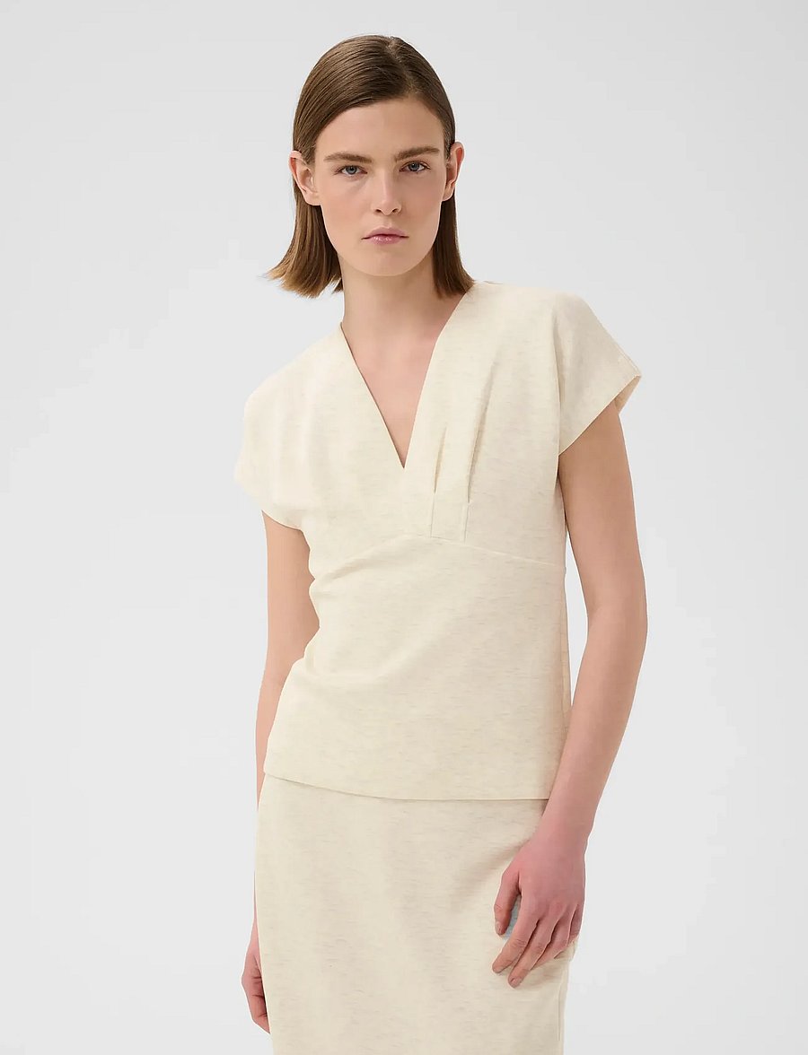 InWear - FARIIW VINCENTIW MEL BLOUSE - lühikeste varrukatega pluusid - ecru - 4