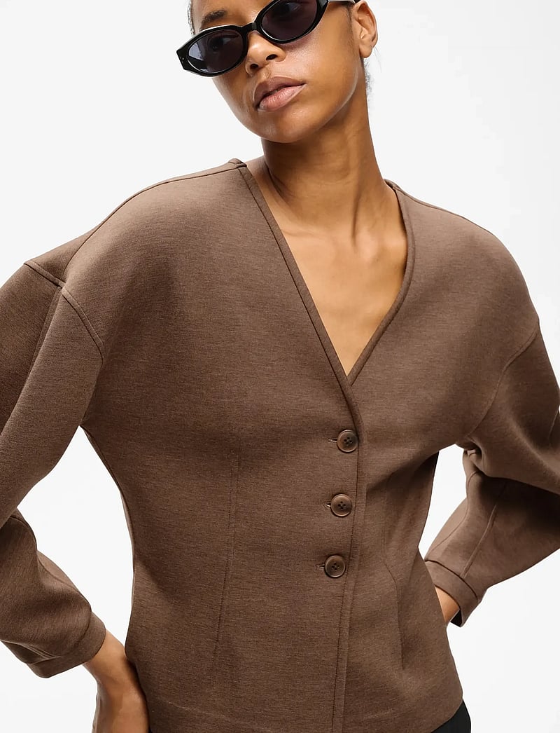 InWear - FARIIW VINCENTIW MEL JACKET - enkeltradede blazere - coffee quartz melange - 3