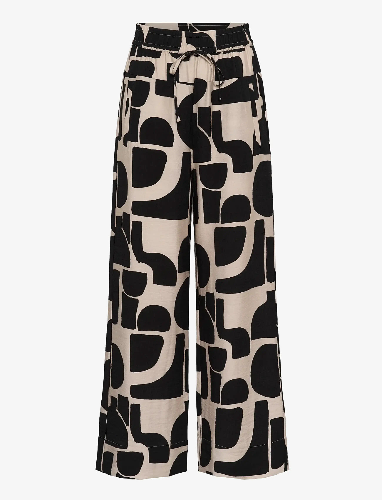 InWear - LYNNIW PANT - vida byxor - black soft blocks - 1