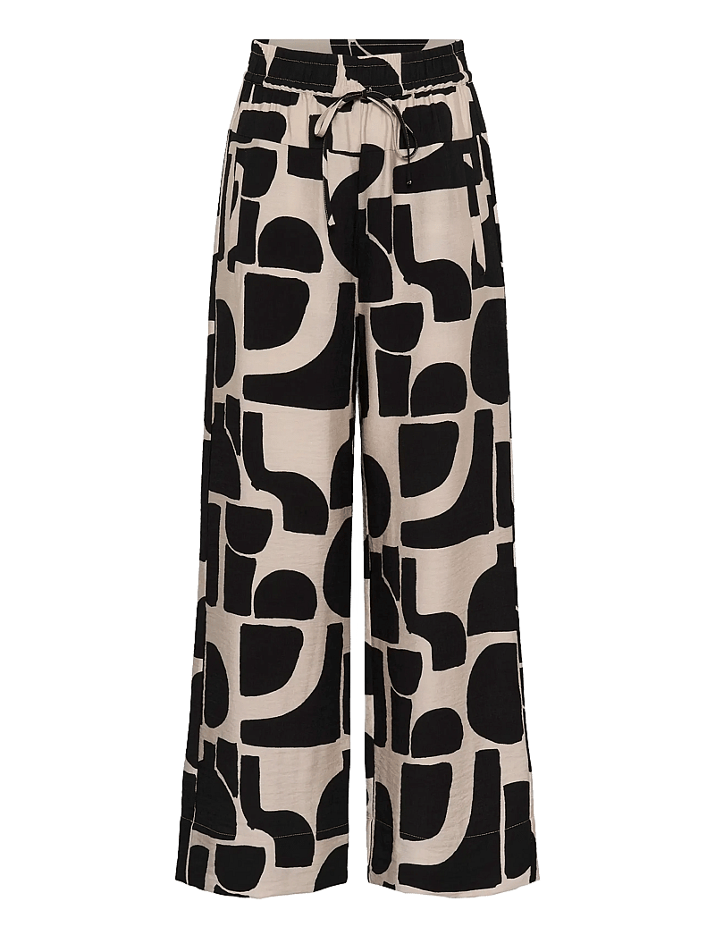 InWear - LYNNIW PANT - vida byxor - black soft blocks - 1