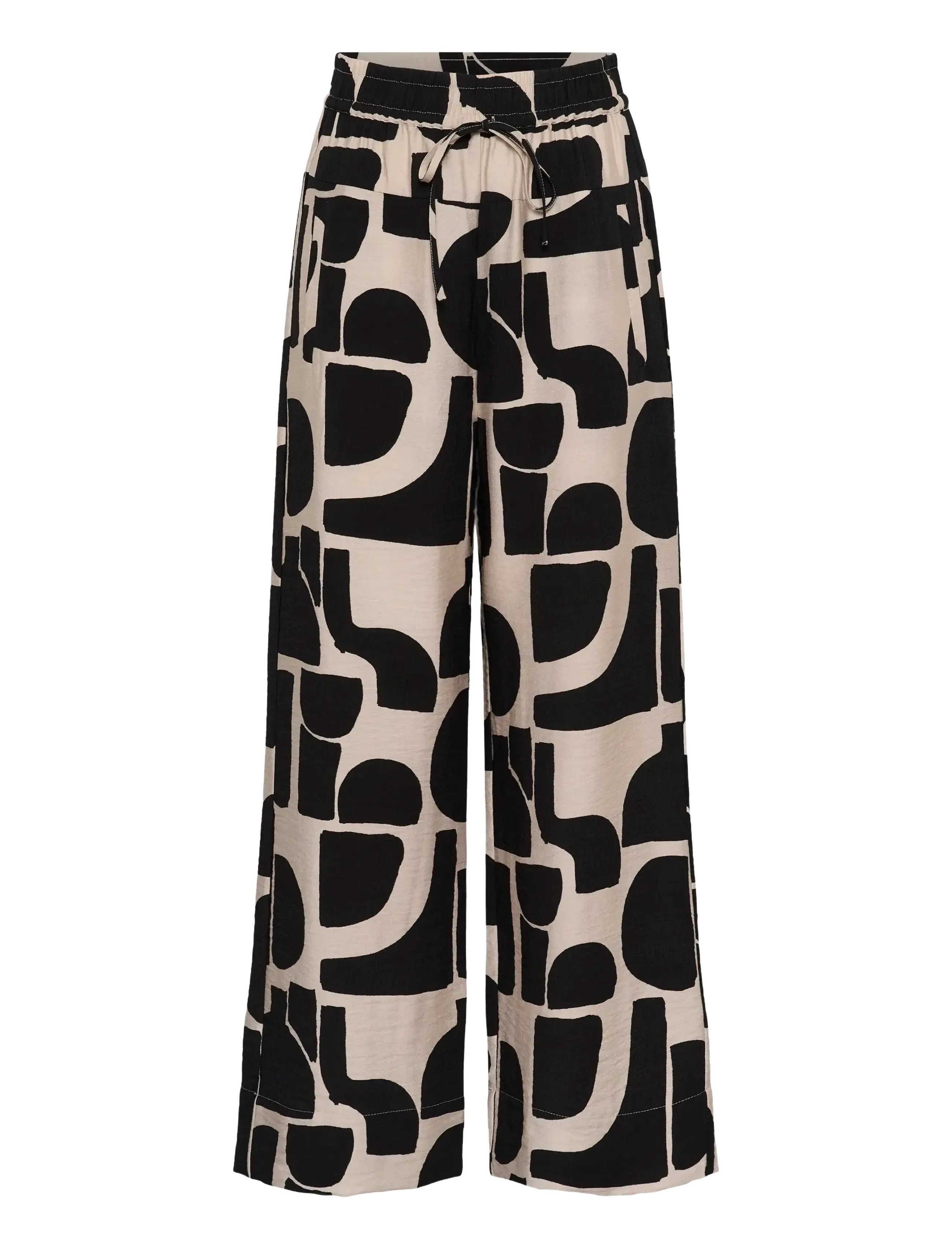 InWear - LYNNIW PANT - hosen mit weitem bein - black soft blocks - 1
