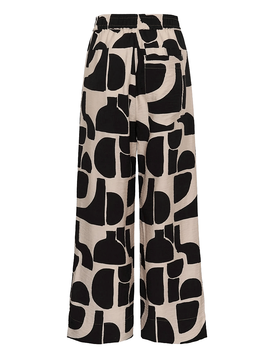 InWear - LYNNIW PANT - hosen mit weitem bein - black soft blocks - 2