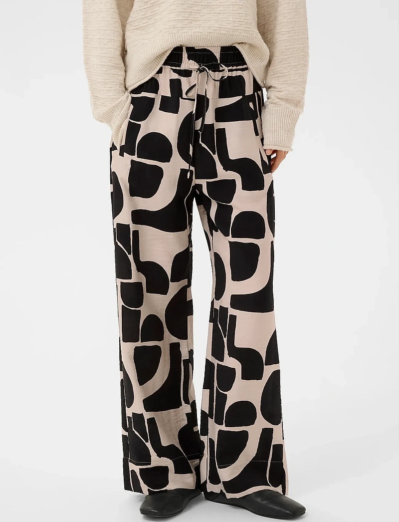 InWear - LYNNIW PANT - vida byxor - black soft blocks - 0