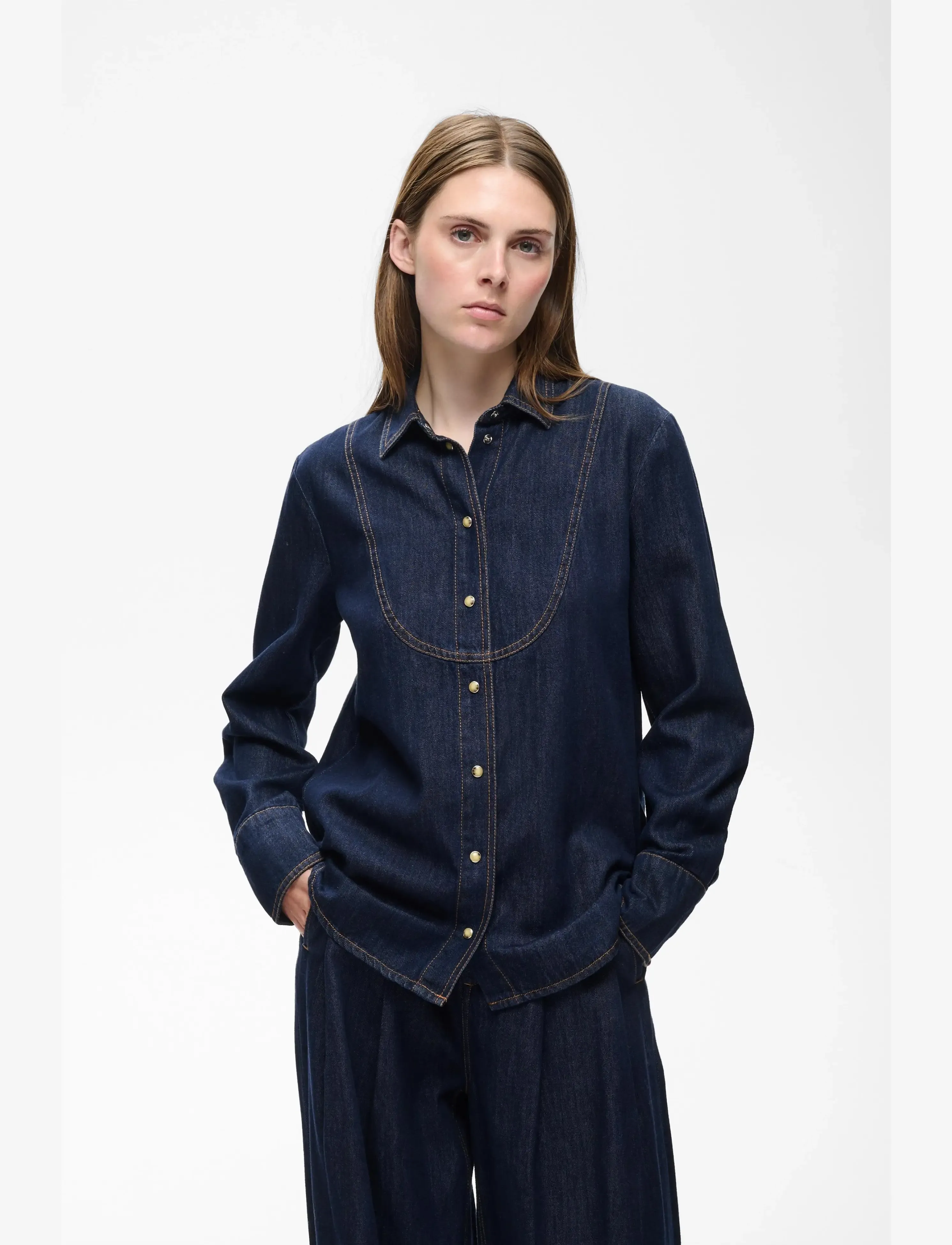 InWear HIROIW SHIRT - Hemden - WASHED DARK BLUE DENIM / navy