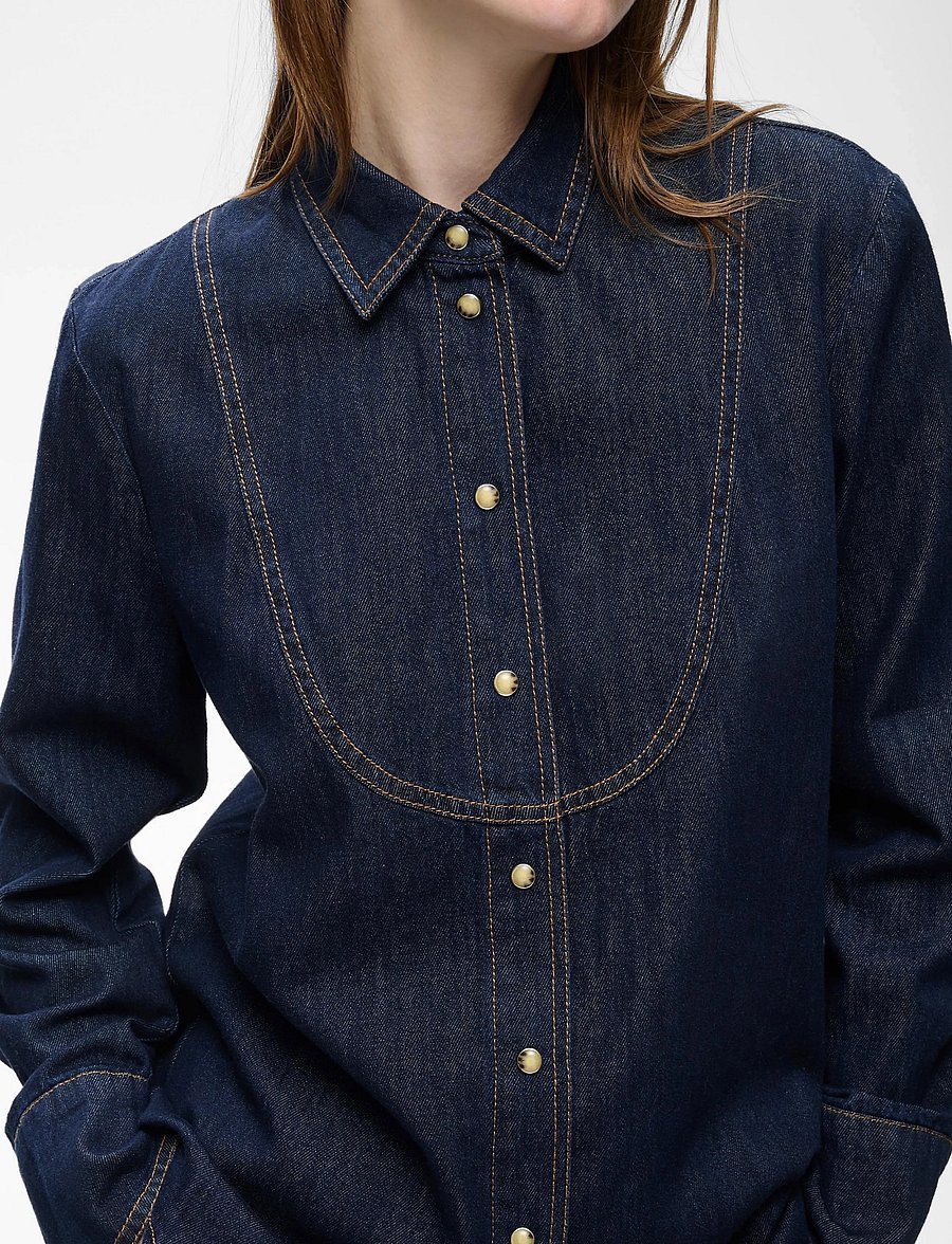 InWear - HIROIW SHIRT - jeansskjortor - washed dark blue denim - 4