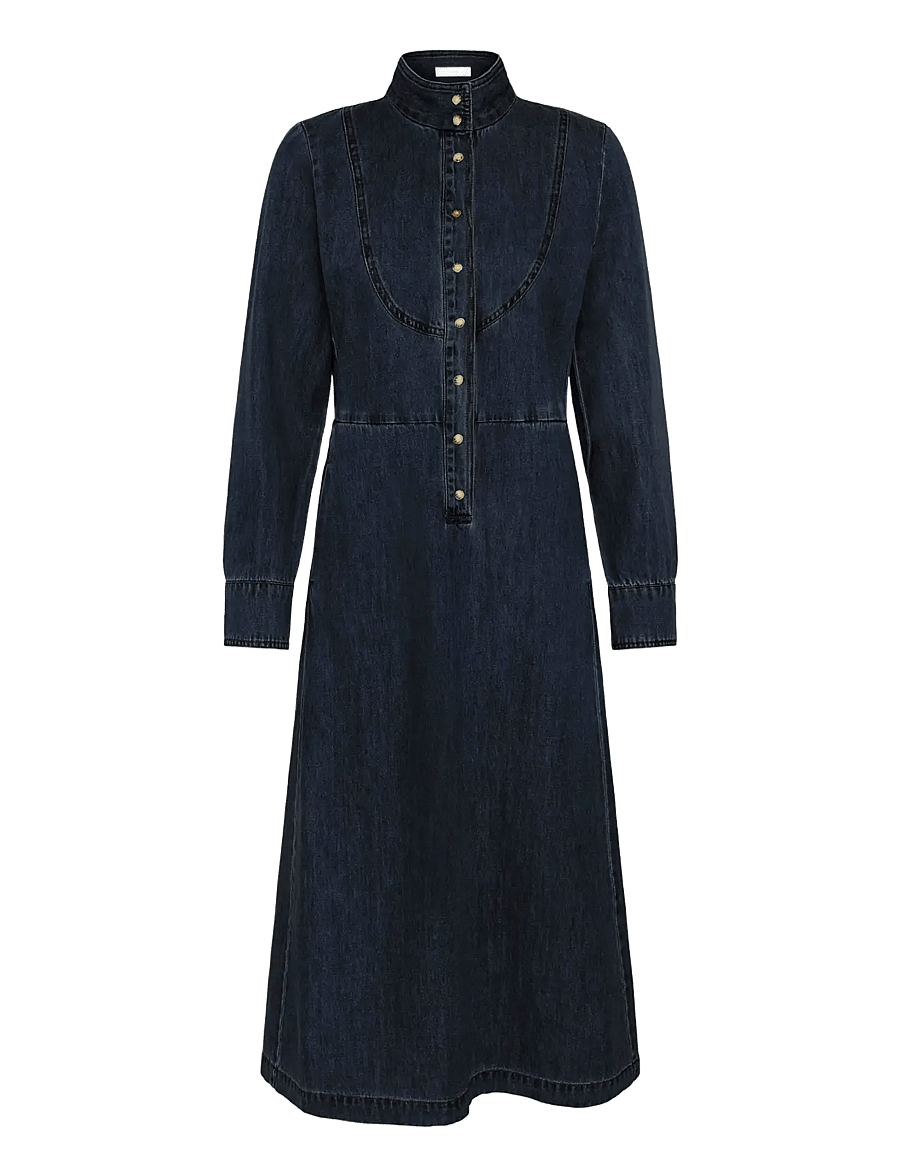 InWear - HIROIW DRESS - särkkleidid - washed dark blue denim - 1