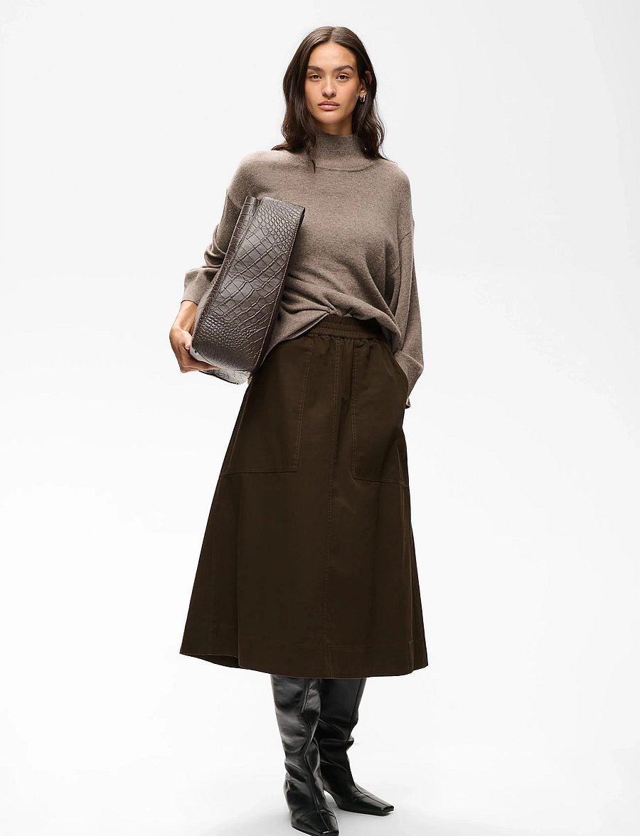 InWear - HAIKOIW PULLON SKIRT - midi skirts - chocolate brown - 0