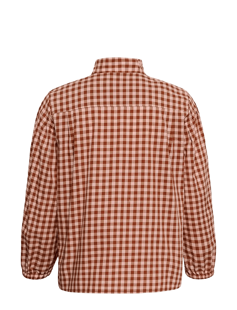 InWear - HAIMAIW HIGH NECK SHIRT - langærmede skjorter - gingham brandy/brown pale mauv - 2