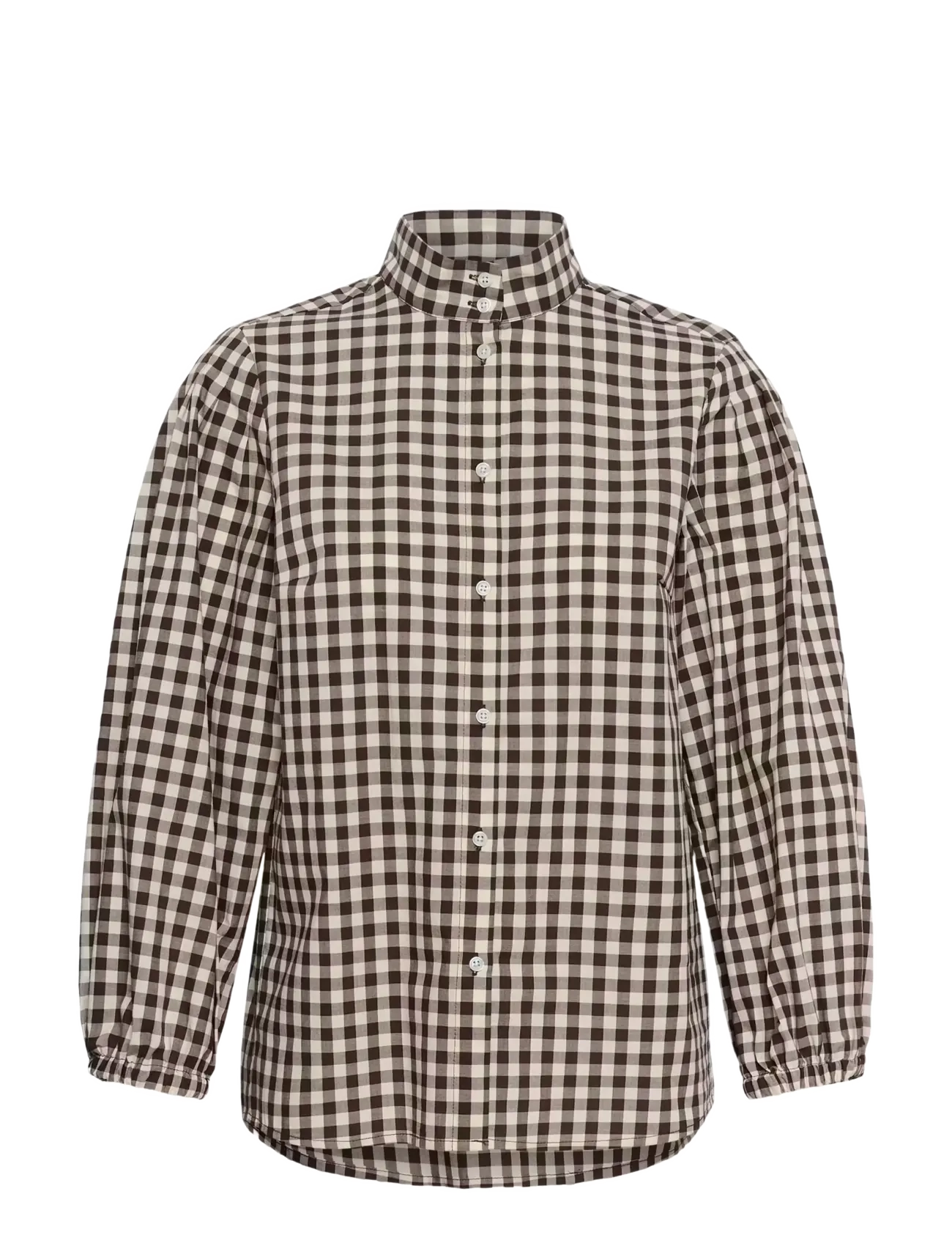 InWear HAIMAIW HIGH NECK SHIRT - Tøj - GINGHAM CHOKO TORT/PEARL IVORY / brown