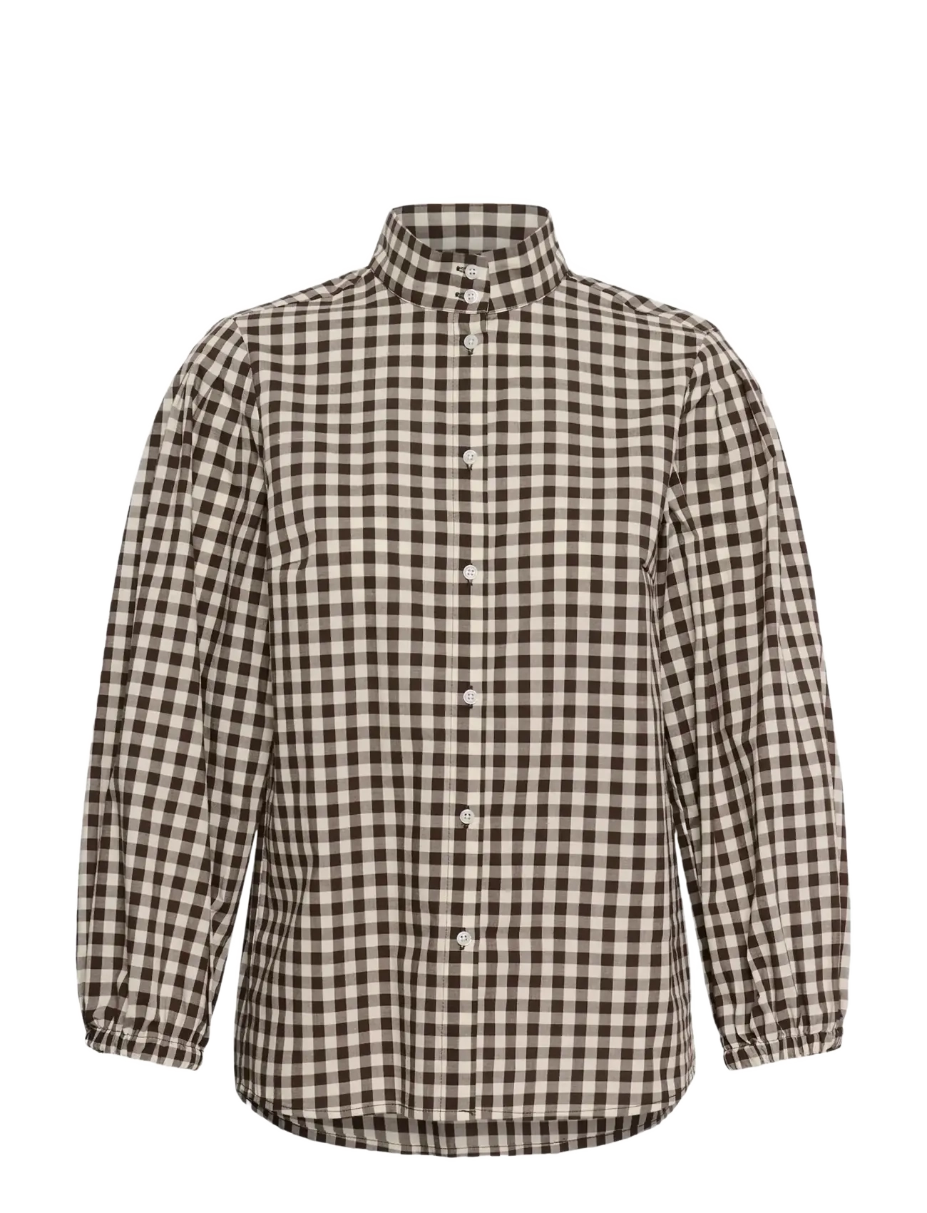 InWear - HAIMAIW HIGH NECK SHIRT - langærmede skjorter - gingham choko tort/pearl ivory - 1