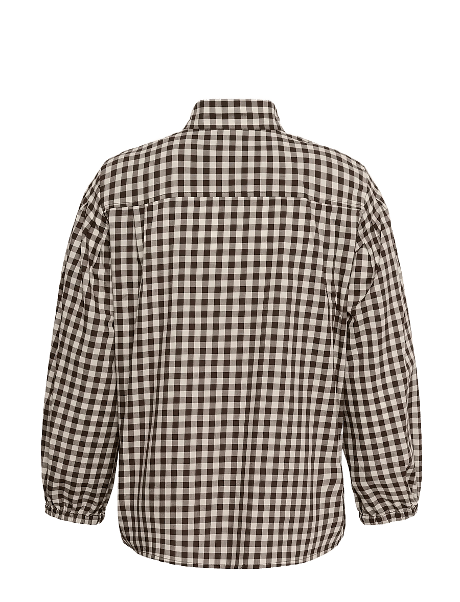 InWear - HAIMAIW HIGH NECK SHIRT - langærmede skjorter - gingham choko tort/pearl ivory - 2