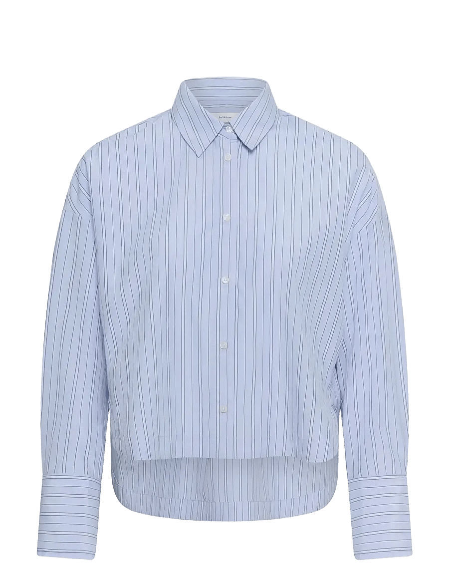 InWear - HALENIW SHORT SHIRT - dobby stipe brunnera blue - 1