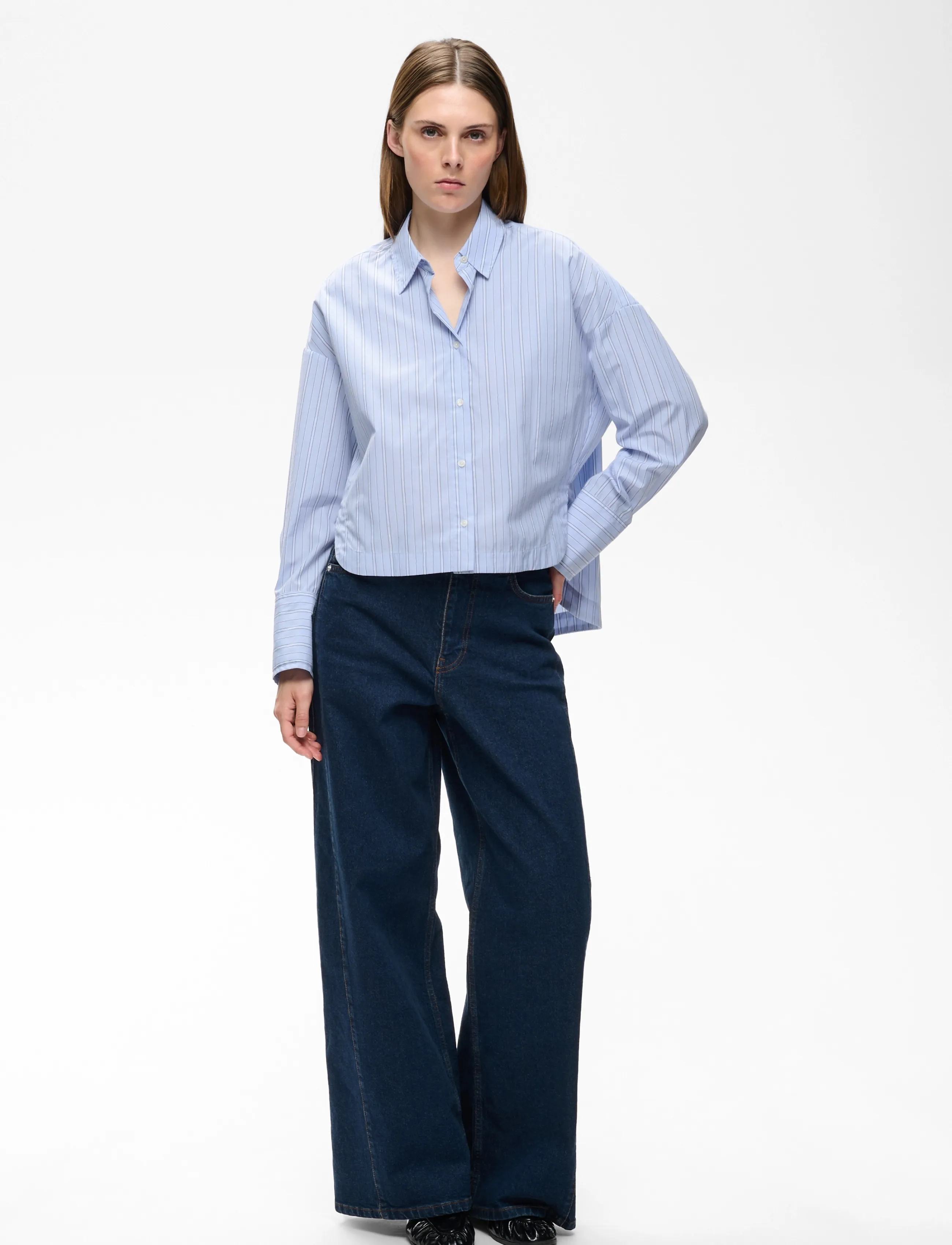 InWear - HALENIW SHORT SHIRT - long-sleeved shirts - dobby stipe brunnera blue - 3