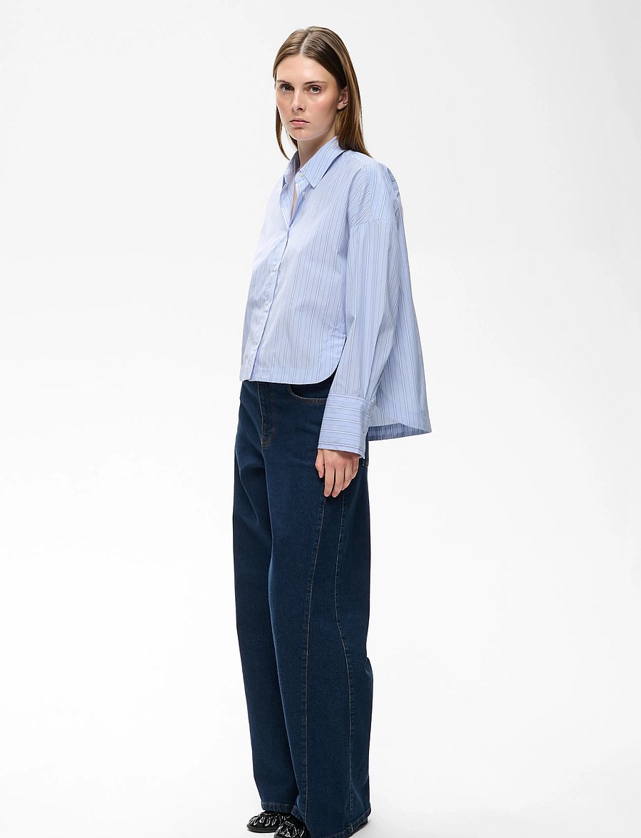 InWear - HALENIW SHORT SHIRT - langärmlige hemden - dobby stipe brunnera blue - 5