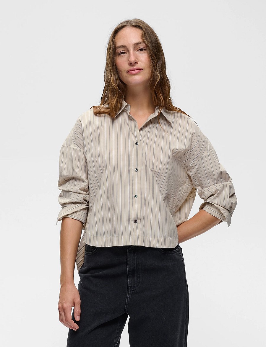 InWear - HALENIW SHORT SHIRT - långärmade skjortor - dobby stripe hummus - 3