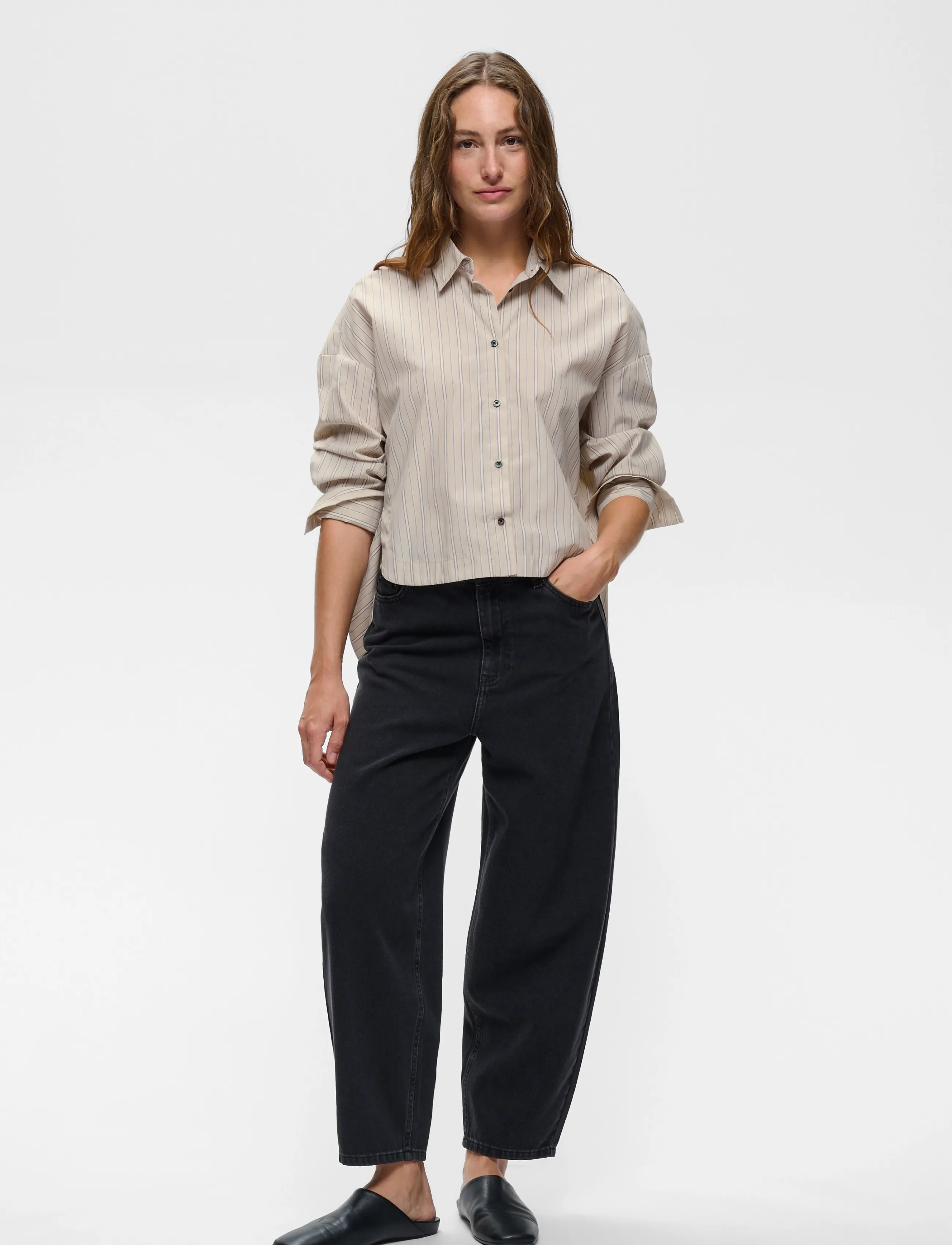 InWear - HALENIW SHORT SHIRT - långärmade skjortor - dobby stripe hummus - 4