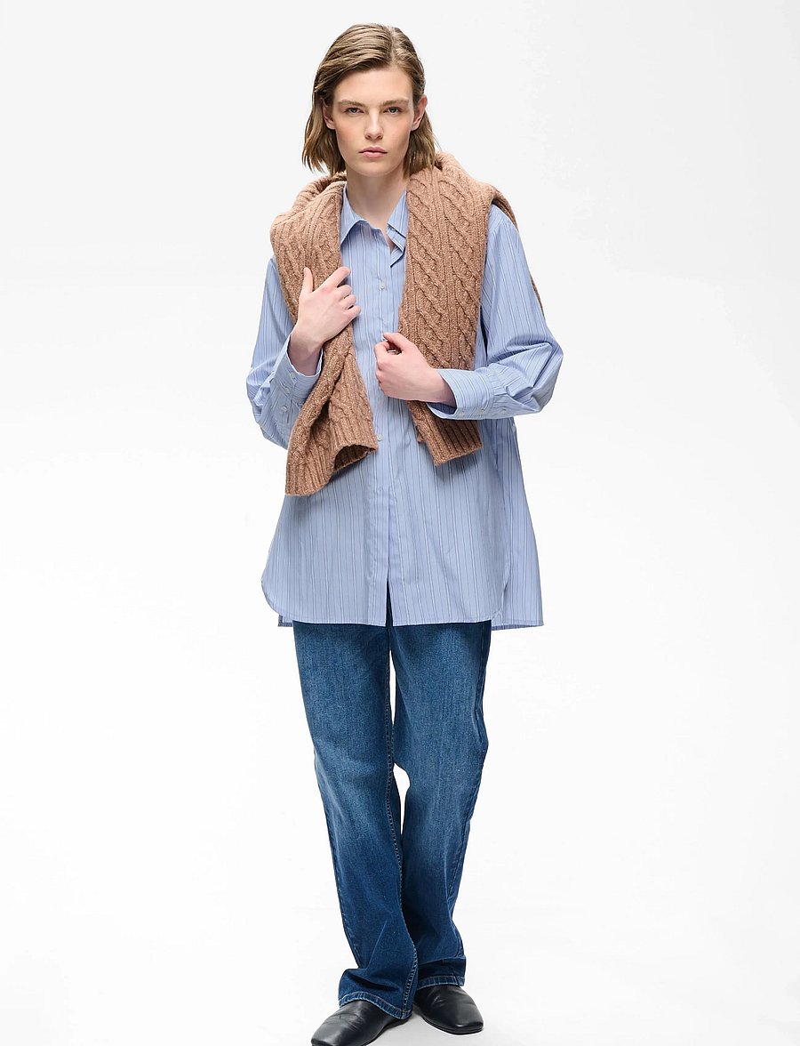 InWear - HALENIW SHIRT - dobby stipe brunnera blue - 0